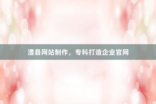 澧县网站制作，专科打造企业官网